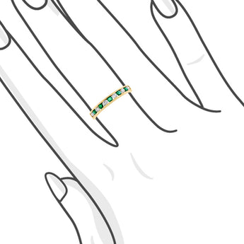 綠寶石逼鑲鑽石戒指 - WILLS JEWELLERY
