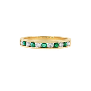 綠寶石逼鑲鑽石戒指 - WILLS JEWELLERY