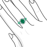 天然綠寶石圍鑽密鑲戒指 - WILLS JEWELLERY