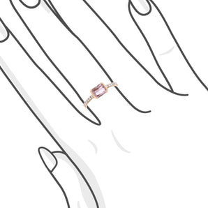 Leiden-style light pink-orange lotus sapphire (Padparadscha) diamond ring