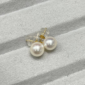 經典日本Akoya珍珠耳環 (7.3mm)(花珠等級) - WILLS JEWELLERY