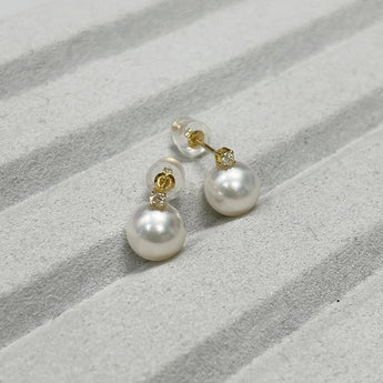 日本Akoya珍珠公主款鑽石耳環 (花珠等級)(8.4mm) - WILLS JEWELLERY