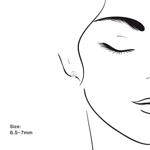 【網店限定】經典日本Akoya珍珠耳環(6.5-7mm) - WILLS JEWELLERY