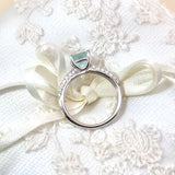 天然馬達加斯加產阿斯切工(Asscher Cut)海藍寶鑽石戒指 - WILLS JEWELLERY