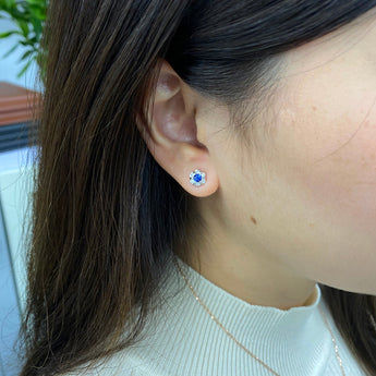 Blossom・藍寶石鑽石耳環 - WILLS JEWELLERY