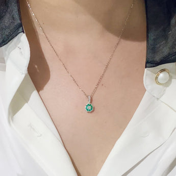Blossom・綠寶石鑽石吊墜 - WILLS JEWELLERY