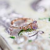 Blossom・祖母綠形粉寶石鑽石戒指 - WILLS JEWELLERY