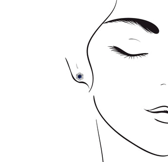 Blossom・藍寶石鑽石耳環 - WILLS JEWELLERY