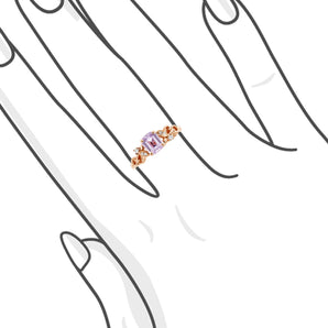 Blossom・祖母綠形粉寶石鑽石戒指 - WILLS JEWELLERY