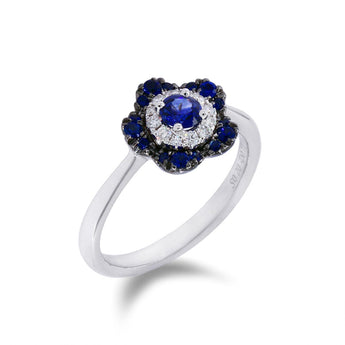 Blossom・圓形藍寶石鑽石戒指 - WILLS JEWELLERY