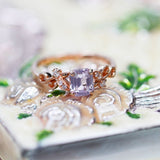 Blossom・祖母綠形粉寶石鑽石戒指 - WILLS JEWELLERY