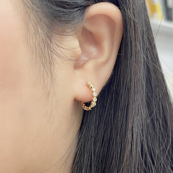 Circle Circle · 鑽石圈形黃金耳環 - WILLS JEWELLERY