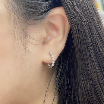 Circle Circle · 鑽石圈形白金耳環 - WILLS JEWELLERY