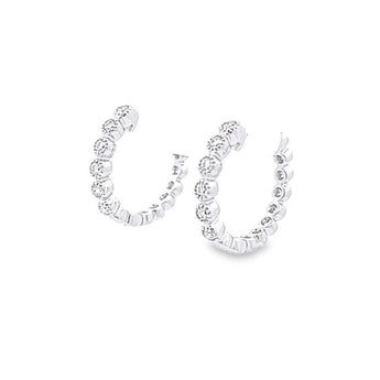 Circle Circle · 鑽石圈形白金耳環 - WILLS JEWELLERY