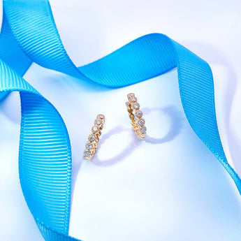 Circle Circle · 鑽石圈形黃金耳環 - WILLS JEWELLERY