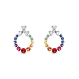 《Dreamy》彩虹寶石鑽石花花耳環 - WILLS JEWELLERY