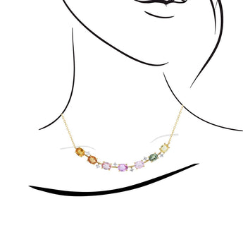 《Dreamy》彩虹色調藍寶石項鏈 - WILLS JEWELLERY