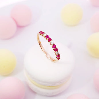 《Dreamy》紅白相間紅寶石鑽石戒指 - WILLS JEWELLERY