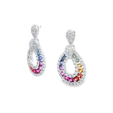 《Dreamy》彩虹寶石鑽石垂吊耳環 - WILLS JEWELLERY