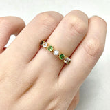 《Dreamy》華麗包邊密釘沙佛萊寶石白寶戒指 - WILLS JEWELLERY