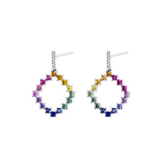 《Dreamy》彩虹寶石鑽石耳環 - WILLS JEWELLERY
