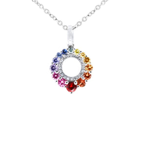 《Dreamy》彩虹色調藍寶石葉形吊墜 - WILLS JEWELLERY