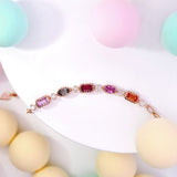 《Dreamy》復古彩虹寶石鑽石手鏈 - WILLS JEWELLERY