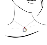 《Dreamy》彩虹色調藍寶石小水滴吊墜 - WILLS JEWELLERY