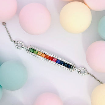《Dreamy》經典彩虹寶石鑽石手鏈 - WILLS JEWELLERY