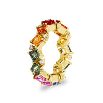 《Dreamy》彩虹派對藍寶石鑽石戒指 - WILLS JEWELLERY