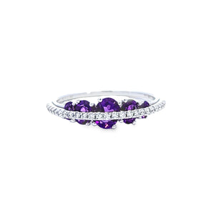 《Dreamy》橢圓形紫水晶鑽石戒指 - WILLS JEWELLERY