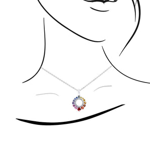 《Dreamy》彩虹色調藍寶石葉形吊墜 - WILLS JEWELLERY