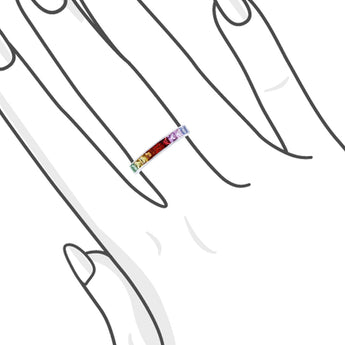 《Dreamy》彩虹色調藍寶石戒指 (玫瑰金) - WILLS JEWELLERY