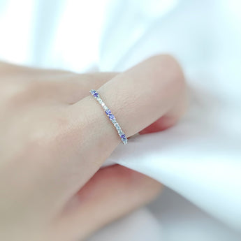 《Dreamy》圓形紫藍寶石鑽石戒指 - WILLS JEWELLERY