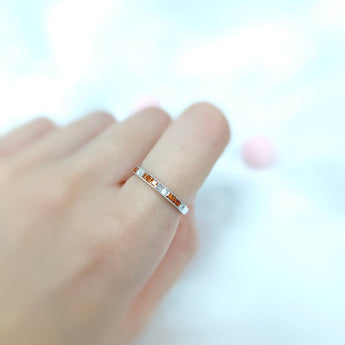 《Dreamy》公主方形橙黃寶石鑽石戒指 - WILLS JEWELLERY