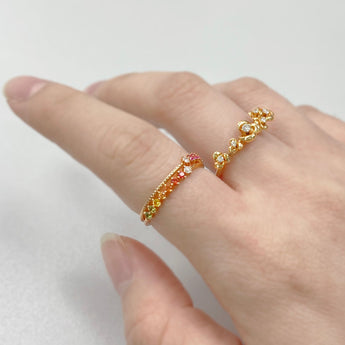 《Dreamy》彩虹色調藍寶石雙行戒指 - WILLS JEWELLERY