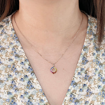 《Dreamy》彩虹色調藍寶石葉形吊墜 - WILLS JEWELLERY