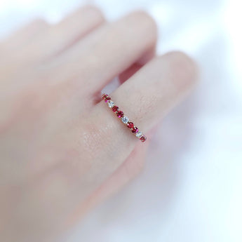 《Dreamy》紅白相間紅寶石鑽石戒指 - WILLS JEWELLERY