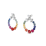 《Dreamy》彩虹寶石鑽石花花耳環 - WILLS JEWELLERY