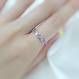 《Dreamy》粉白相間粉寶鑽石波浪戒指 - WILLS JEWELLERY