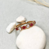 《Dreamy》華麗包邊密釘尖晶石白寶戒指 - WILLS JEWELLERY