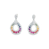 《Dreamy》彩虹寶石鑽石垂吊耳環 - WILLS JEWELLERY