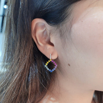 《Dreamy》彩虹寶石鑽石耳環 - WILLS JEWELLERY