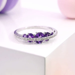 《Dreamy》橢圓形紫水晶鑽石戒指 - WILLS JEWELLERY