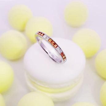 《Dreamy》公主方形橙黃寶石鑽石戒指 - WILLS JEWELLERY