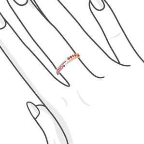 《Dreamy》彩虹色調藍寶石雙行戒指 - WILLS JEWELLERY