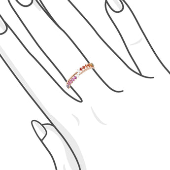 《Dreamy》彩虹色調藍寶石雙行戒指 - WILLS JEWELLERY