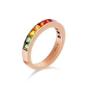 《Dreamy》彩虹色調藍寶石戒指 (玫瑰金) - WILLS JEWELLERY