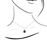 小水滴 · 花式切割(Fancy cut)紫水晶鑽石吊墜 - WILLS JEWELLERY