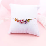 Garden・彩色藍寶石鑽石四葉草手鏈 - WILLS JEWELLERY